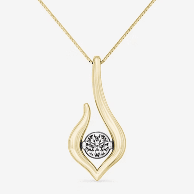 Diamond Pendant Necklace (0.15 ct. t.w.) in 14k Yellow Gold 18"